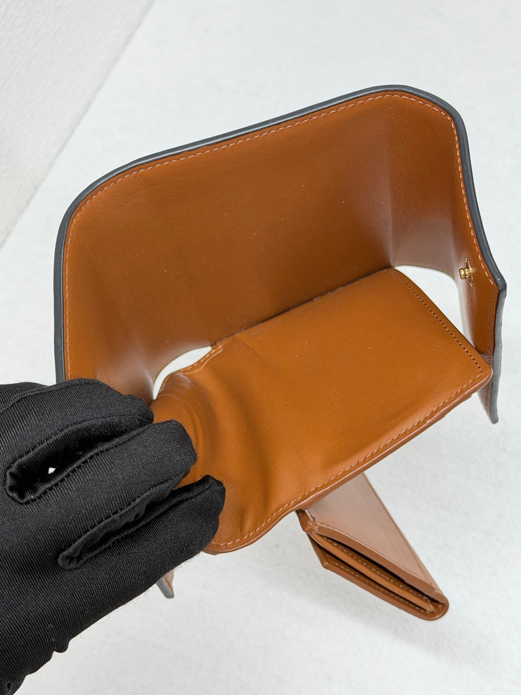 CELINE Triomphe Canvas and Calfskin Tan Trifold Wallet