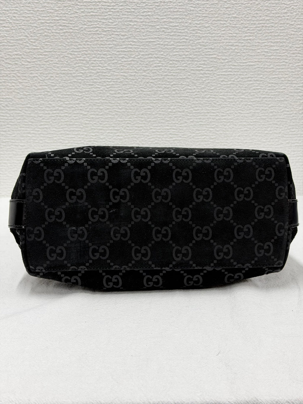 GUCCI Suede GG logo Hobo bag