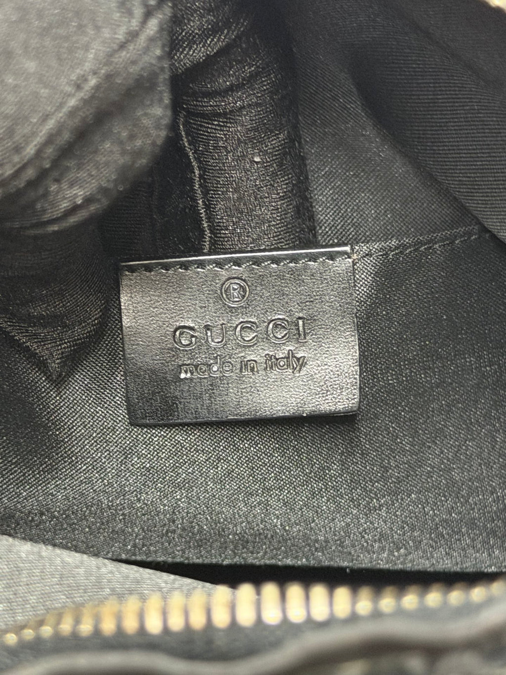 GUCCI Suede GG logo Hobo bag